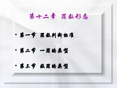 第十二章  罪数形态