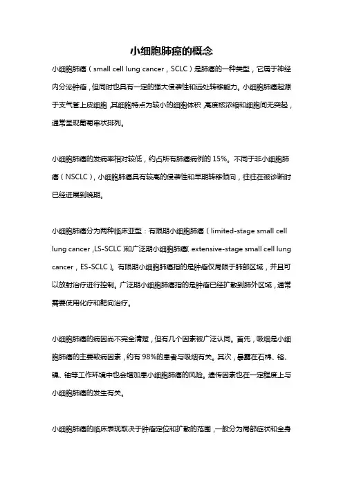 小细胞肺癌的概念