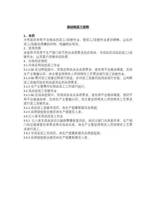 原材料返工流程