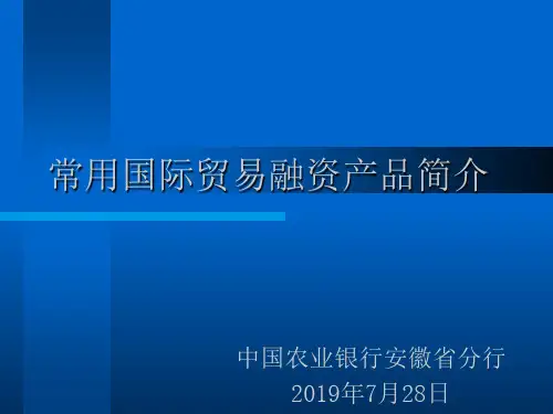 常用国际贸易融资产品简介-资料