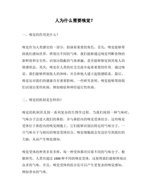 人为什么需要嗅觉？