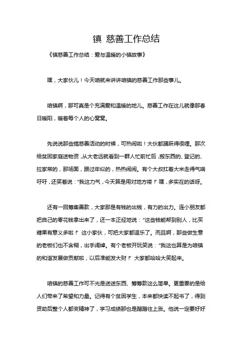 镇 慈善工作总结