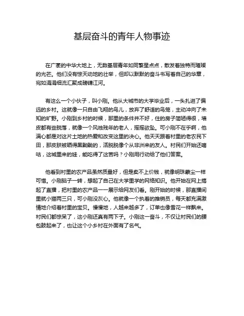 基层奋斗的青年人物事迹