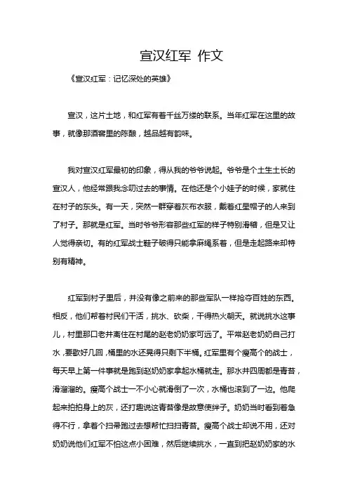 宣汉红军 作文