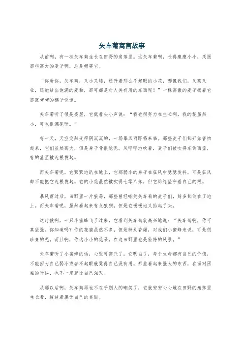 矢车菊寓言故事