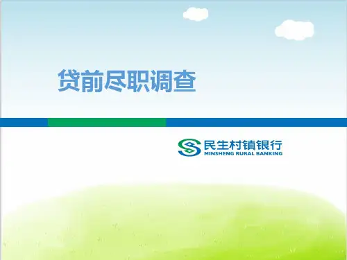 贷前尽职调查培训教材PPT(共 49张)
