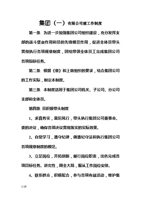 集团有限公司党建工作制度