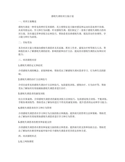 感统失调培训方案计划