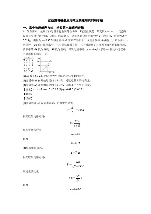 法拉第电磁感应定律压轴题知识归纳总结