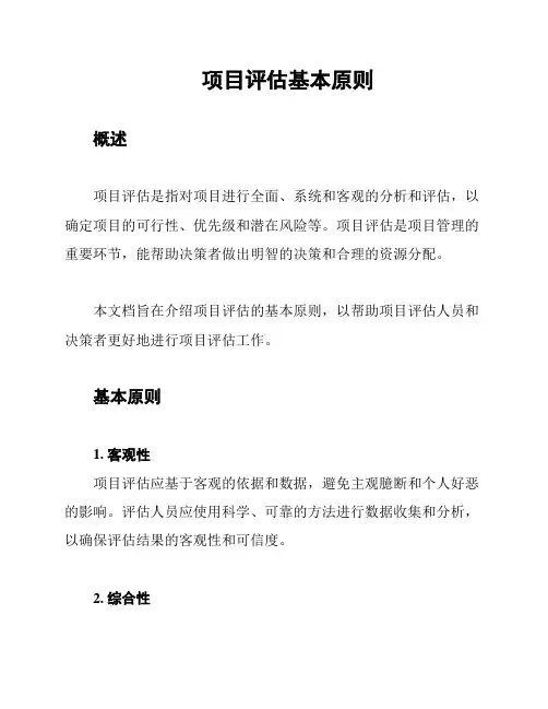 项目评估基本原则