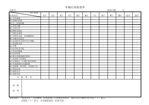 车辆日常检查单(1)