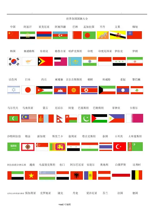 世界各国国旗大全(包括名称)