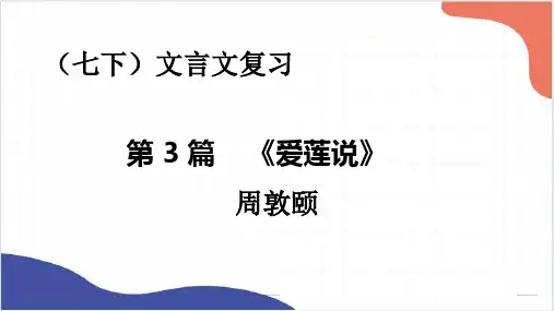 2022年中考语文一轮复习 文言文《爱莲说》课件(共27张PPT)