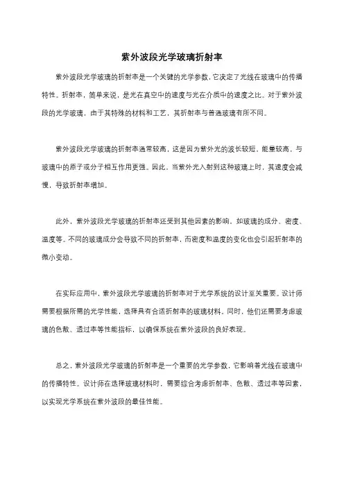 紫外波段光学玻璃折射率