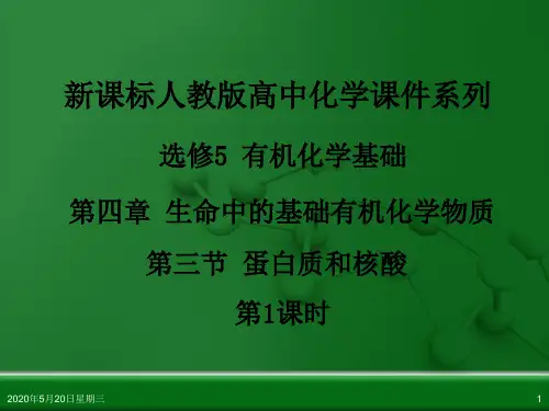 人教版高中化学选修5 有机化学基础 第四章 第三节 蛋白质和核酸(第1课时)