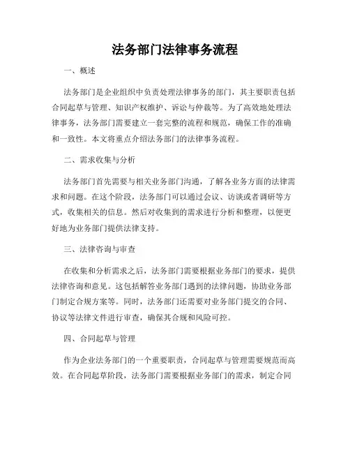 法务部门法律事务流程