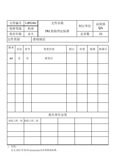 PCBA检验判定标准