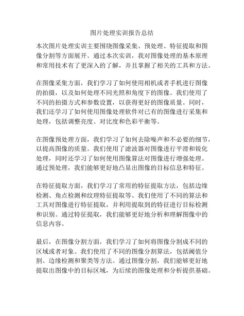 图片处理实训报告总结