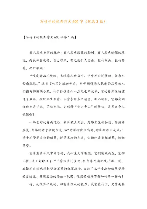 写竹子的优秀作文600字(优选3篇)