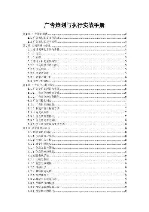 广告策划与执行实战手册范本1