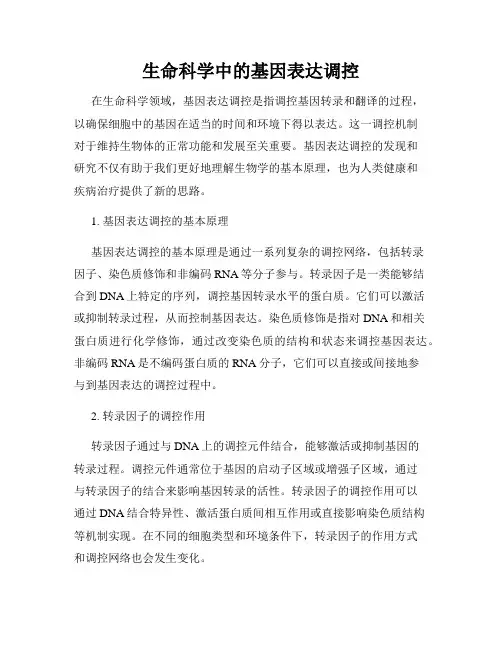 生命科学中的基因表达调控