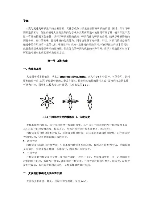 大麦与麦芽是啤酒生产的主要原料
