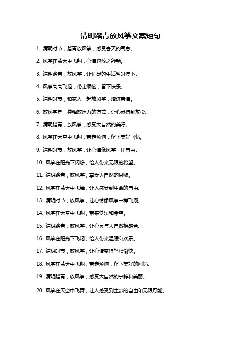 清明踏青放风筝文案短句