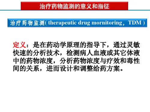 1951治疗药物监测意义和指征