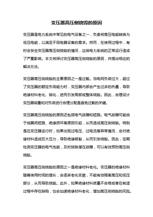 变压器高压侧烧毁的原因