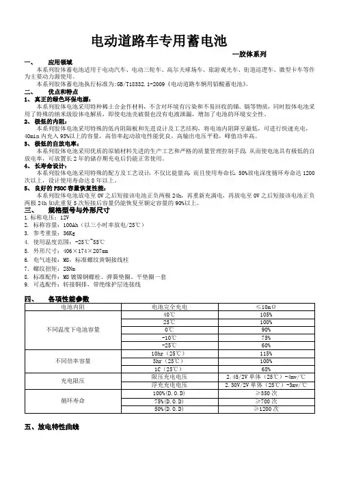 100Ah电动车电池性能