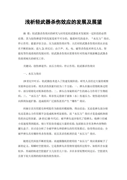 浅析轻武器杀伤效应的发展及展望