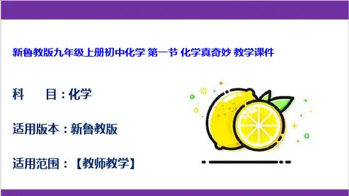 新鲁教版九年级上册初中化学 第一节 化学真奇妙 教学课件