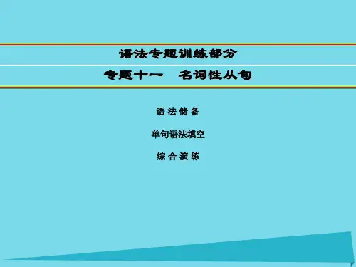 讲练测高考英语一轮复习 语法专题训练部分 专题11 名词性从句课件 外研版
