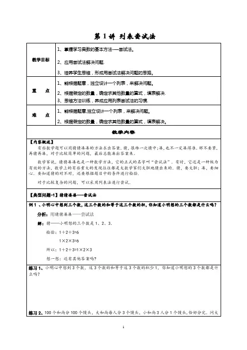学习奥数的基本方法一