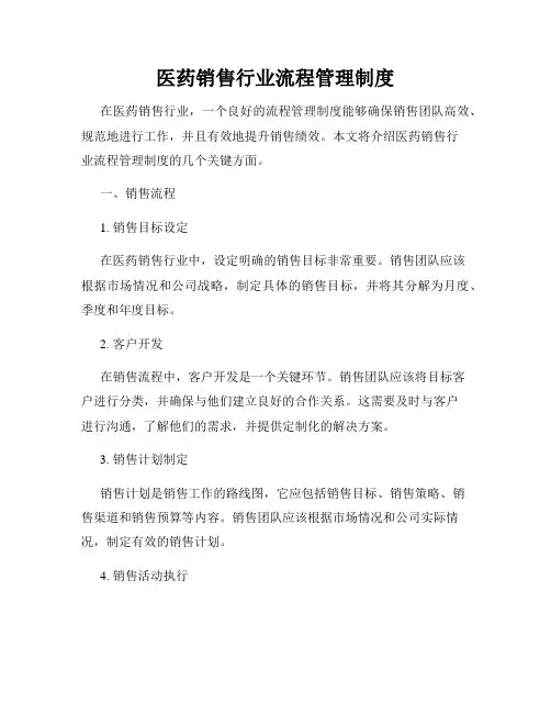 医药销售行业流程管理制度