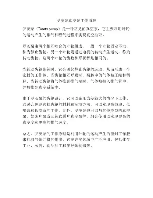 罗茨泵真空泵工作原理