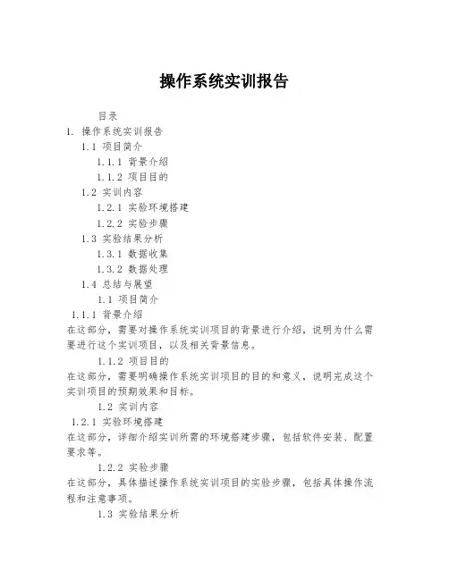 操作系统实训报告