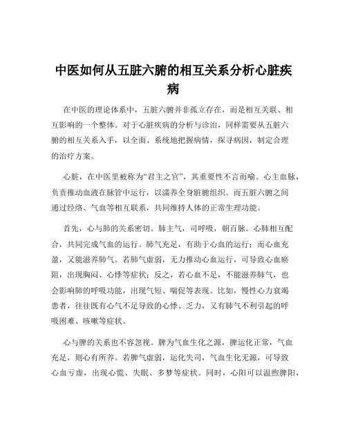 中医如何从五脏六腑的相互关系分析心脏疾病