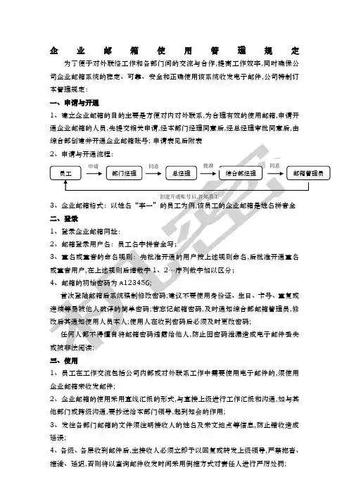 企业邮箱使用管理规定