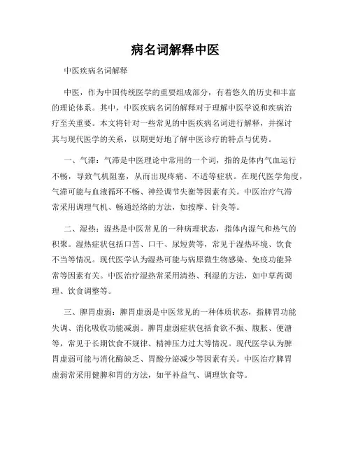 病名词解释中医