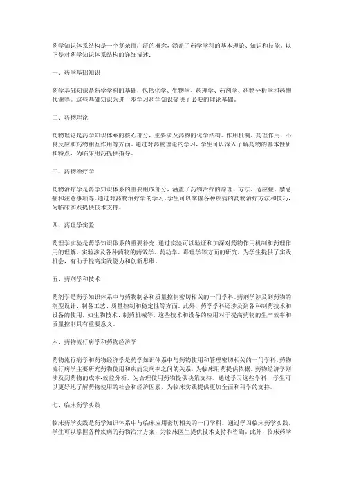 药学知识体系结构