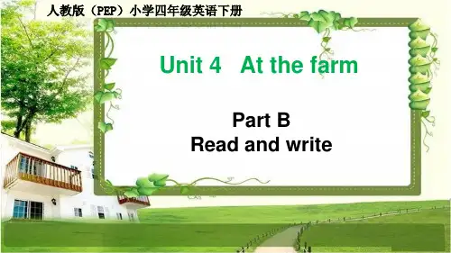 人教版(PEP)小学四年级英语下册Unit 4 B Read and write