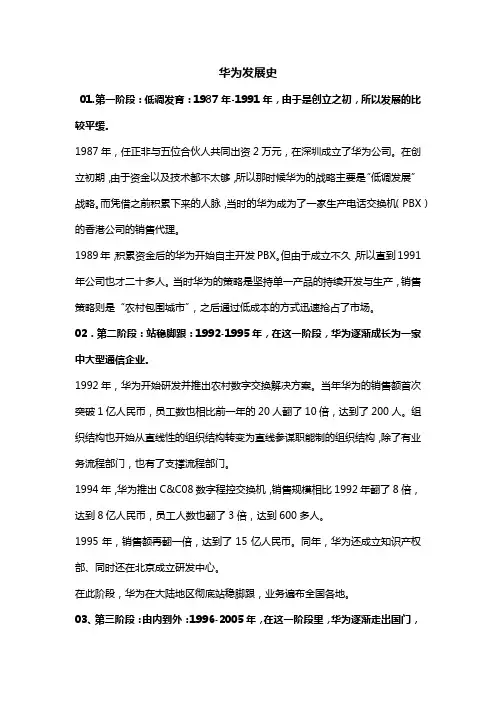 华为发展史