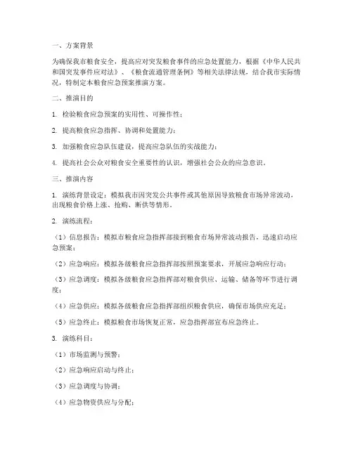 粮食应急预案推演方案