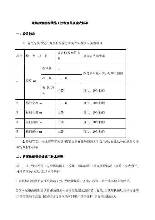 道路热熔型标线材料和施工技术要求