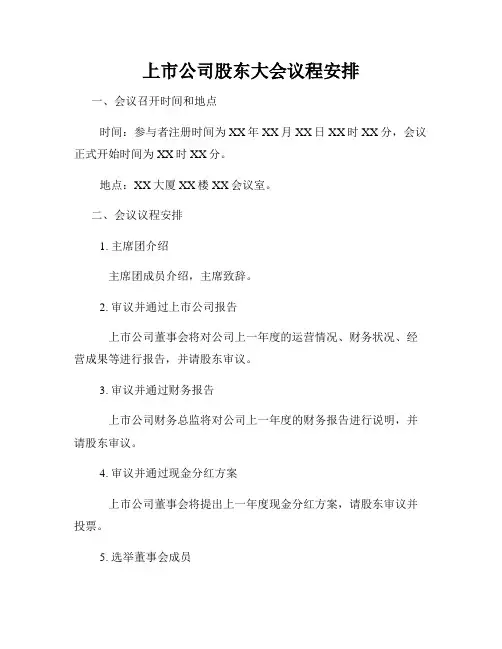 上市公司股东大会议程安排