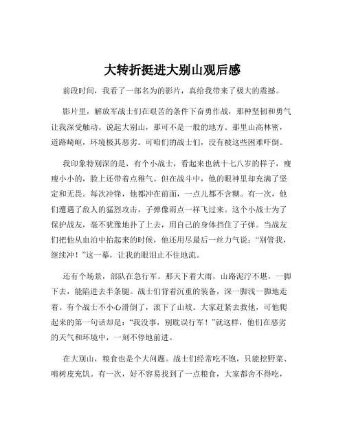 大转折挺进大别山观后感