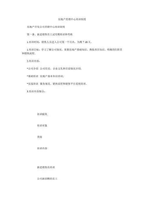 房地产营销中心培训制度_0
