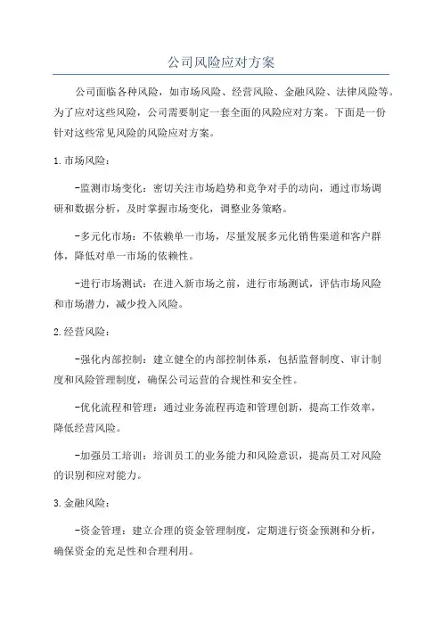 公司风险应对方案