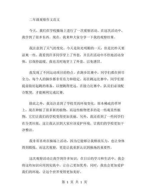 二年级观察作文范文